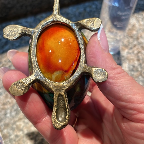 Coco lampe. Original packaging available.  Hand painted duck egg on turtle base - Picture 7 of 11